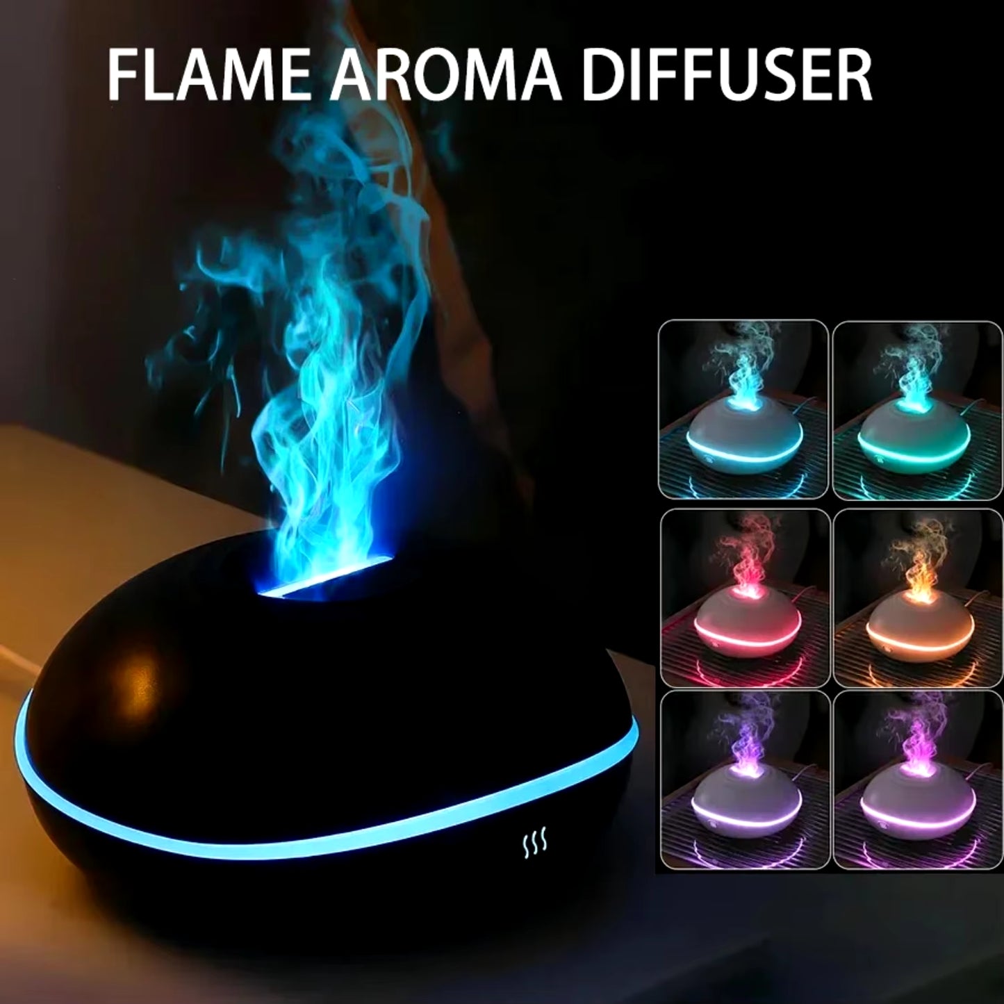 New Mini Flame Lamp Air Humidifier with Essential Oil Scent Diffuser